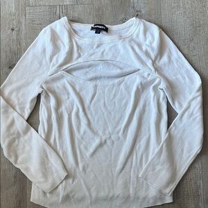 Express Cream Women's Blouse with Cutout Detail